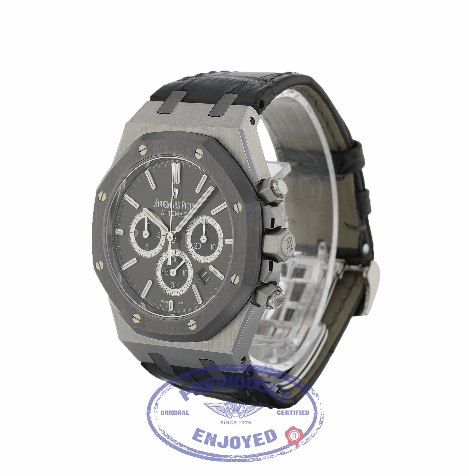 Audemars Piguet Royal Oak Leo Messi 41mm Stainless Steel Case Tantalum Bezel 26325TS.OO.D005CR.01 CUNKL3 - Beverly Hills Watch Company Watch Store
