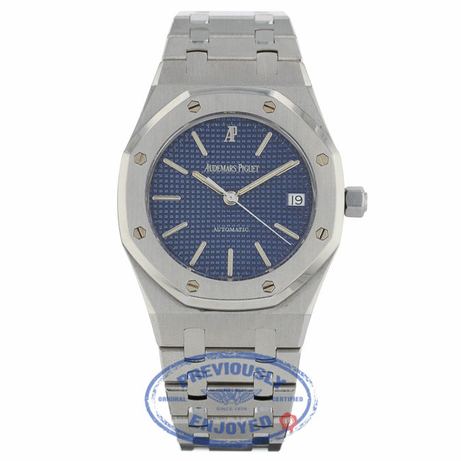 Audemars Piguet Royal Oak Auto 39mm Stainless Steel Blue Checkard Dial 14790ST.OO.0789ST.08 RZ7HJF - Beverly Hills Watch Company