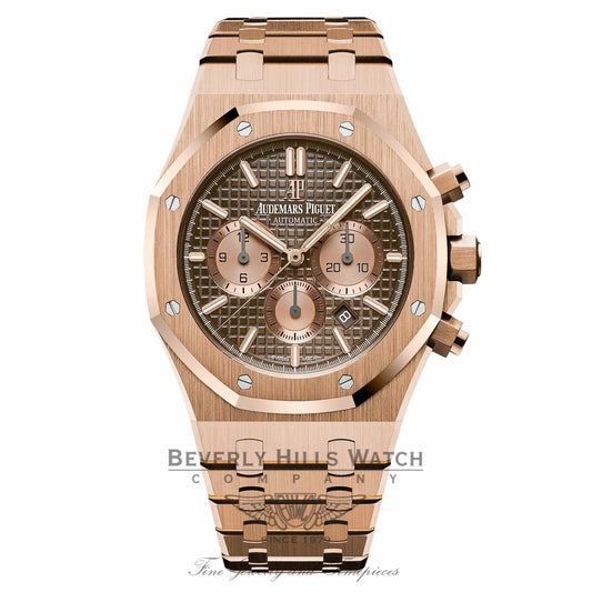 Audemars Piguet Royal Oak Chocolate Dial 18K Rose Gold 26331OR.OO.1220OR.02 LMMW1E - Beverly Hills Watch