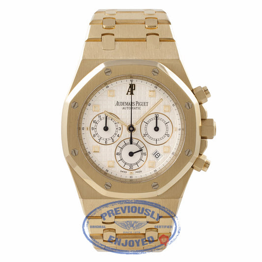 Audemars Piguet Royal Oak Chronograph 18K Yellow Gold Silver Dial 25960BA.00.1185BA.01 46HZKL - Beverly Hills Watch Store