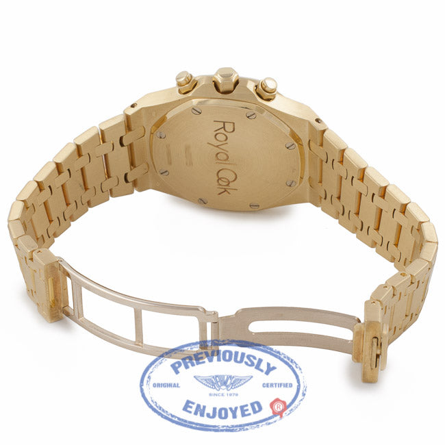 Audemars Piguet Royal Oak Chronograph 18K Yellow Gold Silver Dial 25960BA.00.1185BA.01 46HZKL - Beverly Hills Watch Store