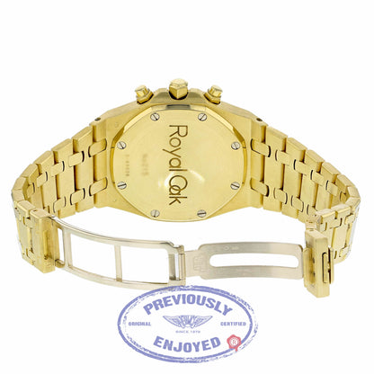 Audemars Piguet Royal Oak 39mm Chronograph Yellow Gold Silver Dial 25960BA.00.1185BA.01 XWC613 - Beverly Hills Watch