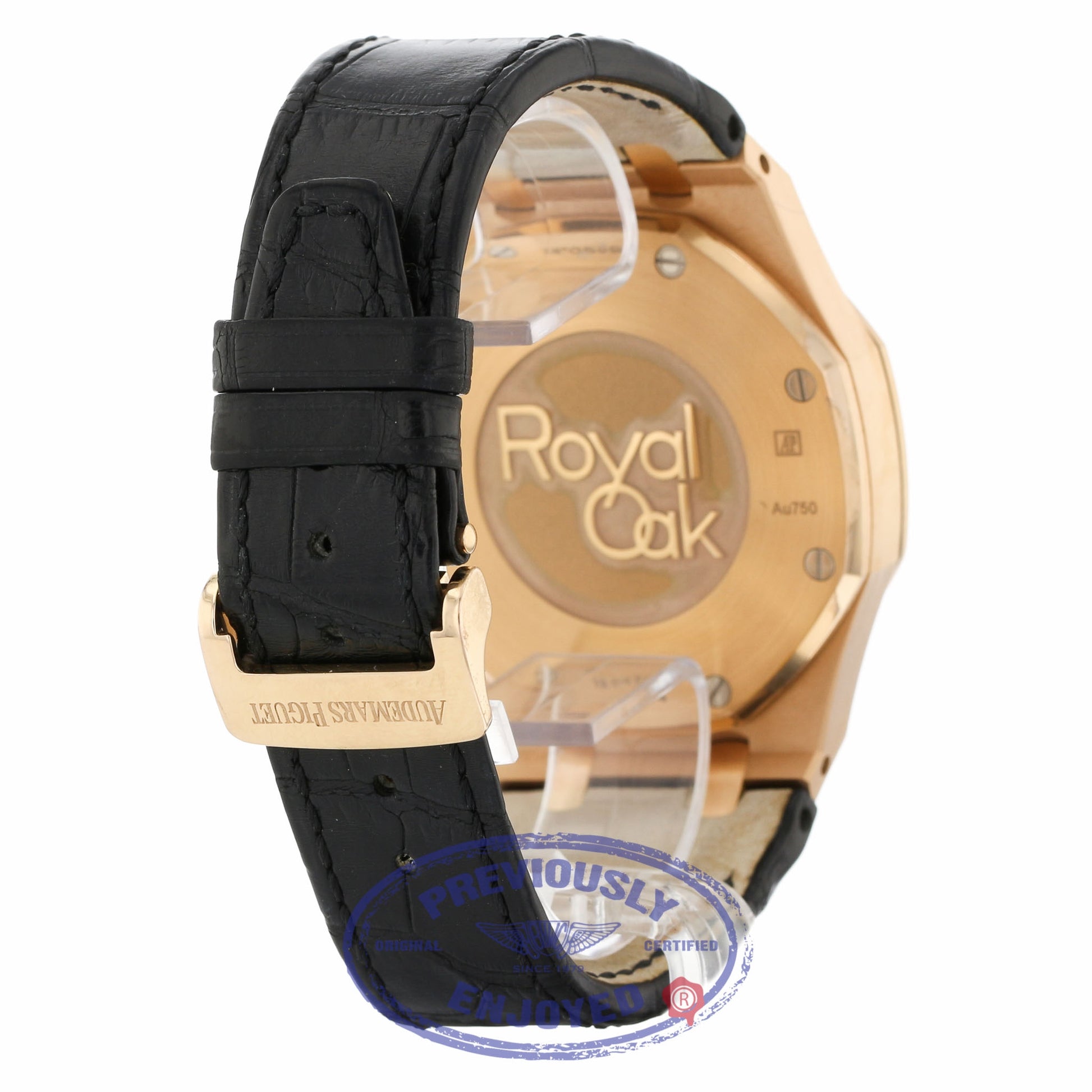 Audemars Piguet Royal Oak Chronograph 41MM 18k Rose Gold Black Dial Black Alligator Strap 26320OR.OO.D002CR.01 NVHWDE - Beverly Hills Watch Company