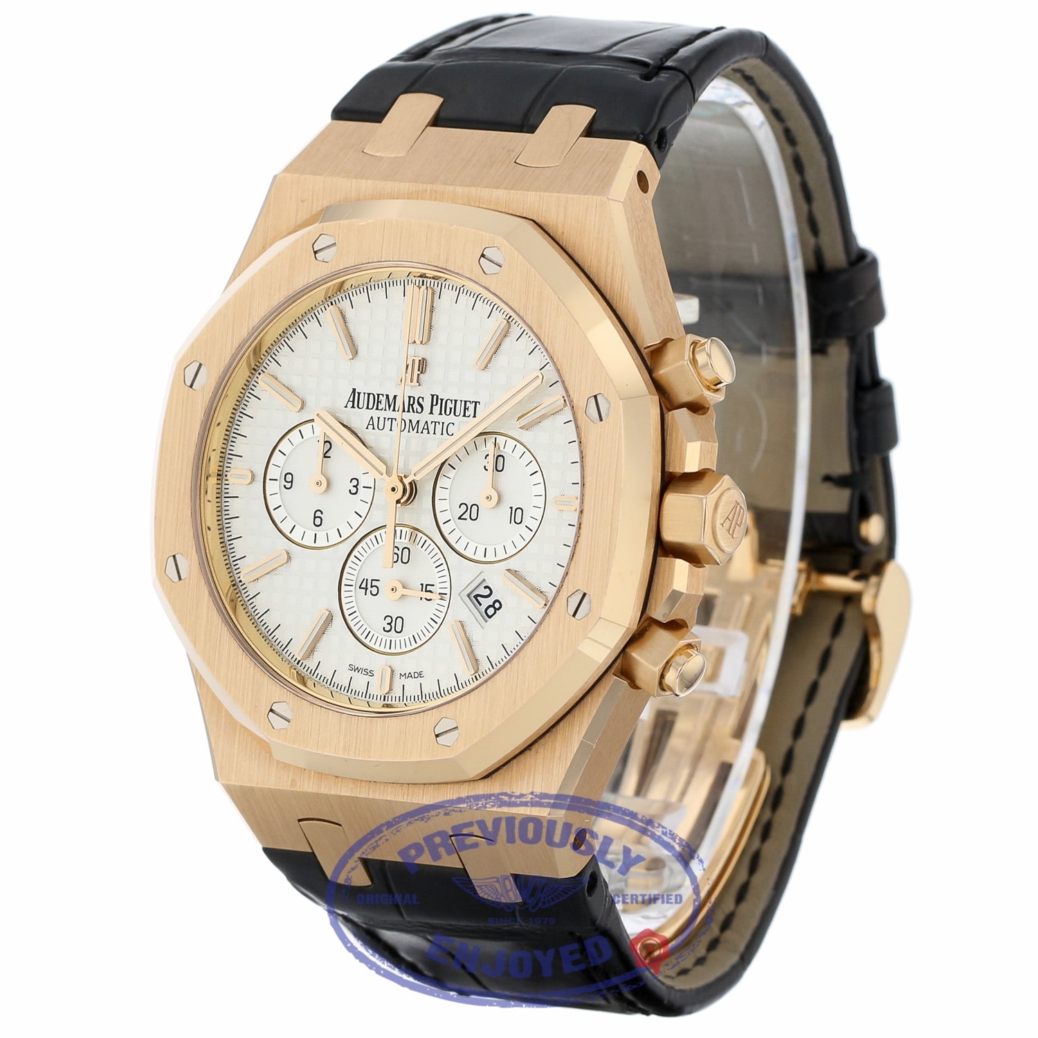 Audemars Piguet Royal Oak Chronograph 41MM 18k Rose Gold Silver Dial 26320OR.OO.D088CR.01 C8A68A - Beverly Hills Watch Company