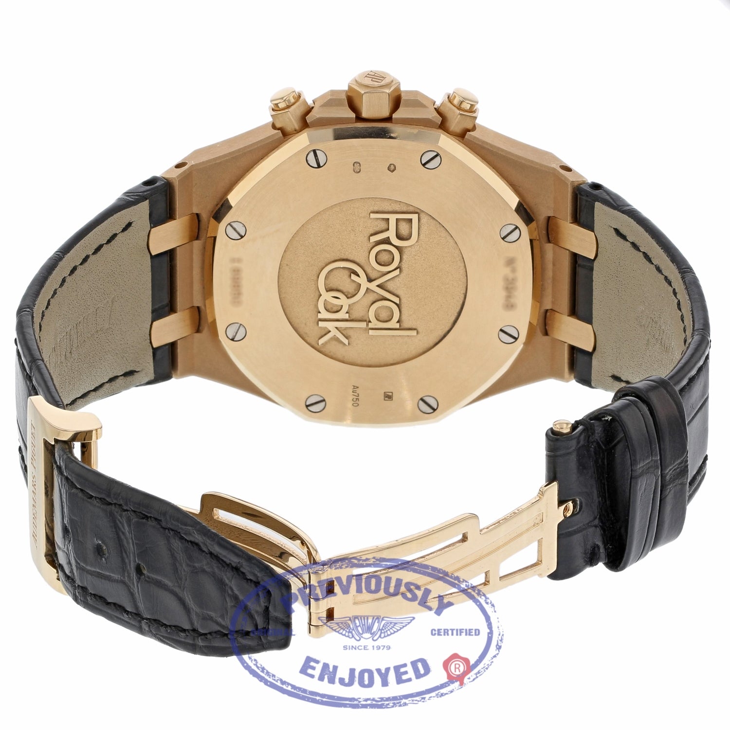 Audemars Piguet Royal Oak Chronograph 41MM 18k Rose Gold Silver Dial 26320OR.OO.D088CR.01 C8A68A - Beverly Hills Watch Company
