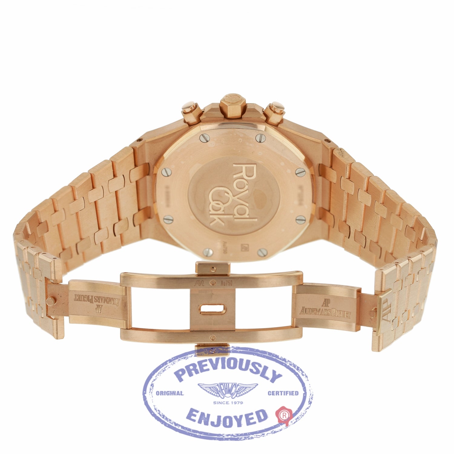 Audemars Piguet Royal Oak Chronograph 41mm Rose Gold Black Dial 26320OR.OO.1220OR.01 MLJRDD - Beverly Hills Watch Company