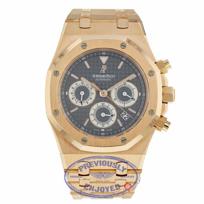 Audemars Piguet Royal Oak 39MM Chronograph Slate Dial Rose Gold Bracelet 25960OR.1185OR.03 L9F394 - Beverly Hills Watch Compnay