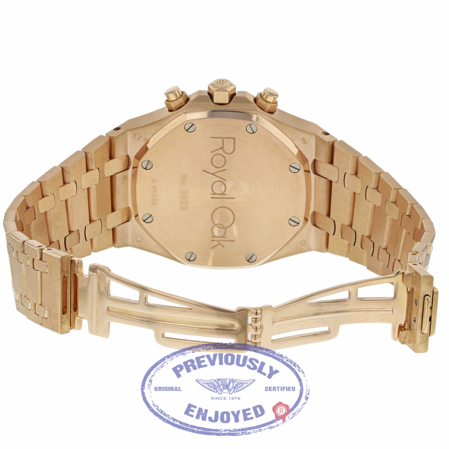 Audemars Piguet Royal Oak 39MM Chronograph Slate Dial Rose Gold Bracelet 25960OR.1185OR.03 L9F394 - Beverly Hills Watch Compnay