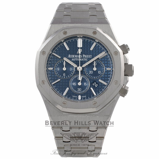 Audemars Piguet Royal Oak Chronograph 41MM Stainless Steel Blue Dial 26320ST.OO.1220ST.03 4UZRAR - Beverly Hills Watch Company Watch Store