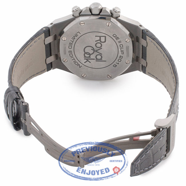 Audemars Piguet Royal Oak Chronograph Titanium 41MM QE II Cup 2015 Limited Edition 26327TI.OO.D0044CA.01 5J1Q5V - Beverly Hills Watch Company Watch Store