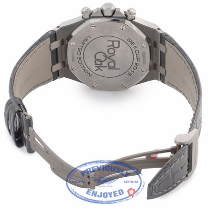 Audemars Piguet Royal Oak Chronograph Titanium 41MM QE II Cup 2015 Limited Edition 26327TI.OO.D0044CA.01 5J1Q5V - Beverly Hills Watch Company Watch Store