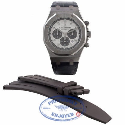 Audemars Piguet Royal Oak Chronograph Titanium 41MM QE II Cup 2015 Limited Edition 26327TI.OO.D0044CA.01 5J1Q5V - Beverly Hills Watch Company Watch Store
