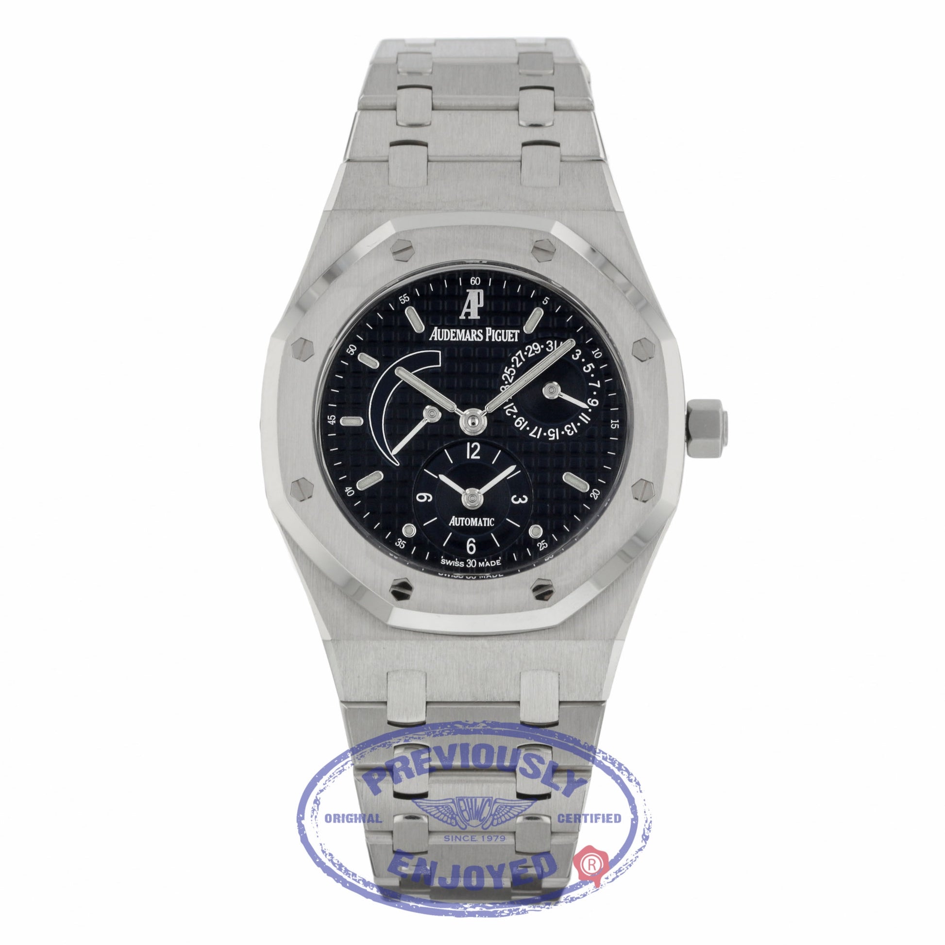 Audemars Piguet Royal Oak Blue Dial Dual Time Stainless Steel 25730ST.OO.0789ST.06 7M7EFM - Beverly Hills Watch Company