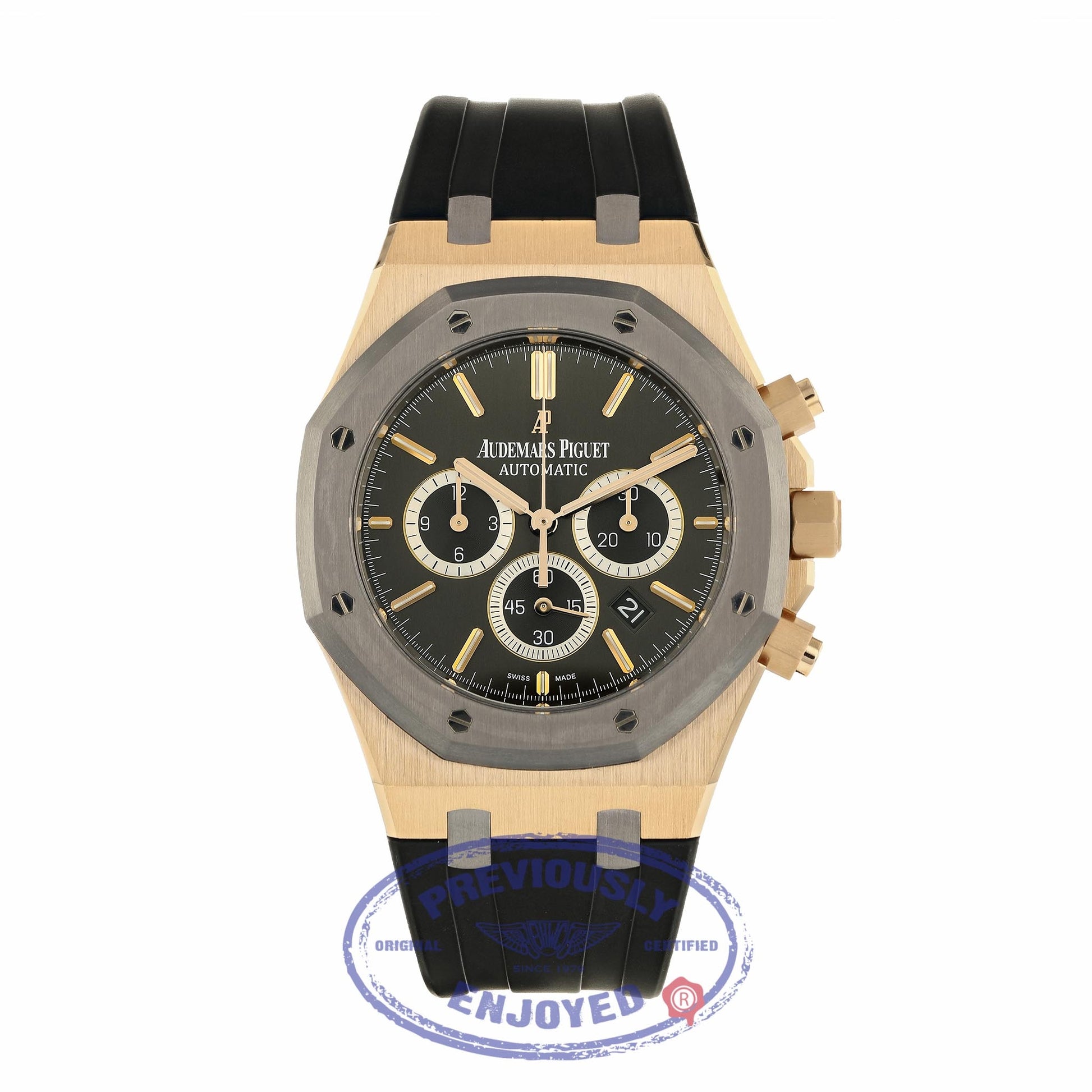 Audemars Piguet Royal Oak Leo Messi Limited Edition 41MM 18k Rose Gold Tantalum Bezel 26325OL.OO.D005CR.01 UZZ3A5 - Beverly Hills Watch Company Watch Store