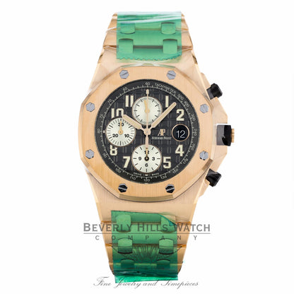 Audemars Piguet Royal Oak Offshore 42mm Rose Gold Charcoal Brown Dial Rose Gold Bracelet 26470OR.00.1000OR.02 MAV1DX - Beverly Hills Watch