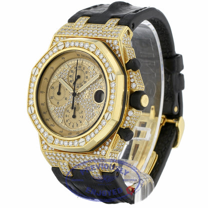 Audemars Piguet Royal Oak Offshore 42mm Yellow Gold Factory Set Diamond Bezel 26067BA.ZZ.D088CR.01 C6QDR7 - Beverly Hills Watch