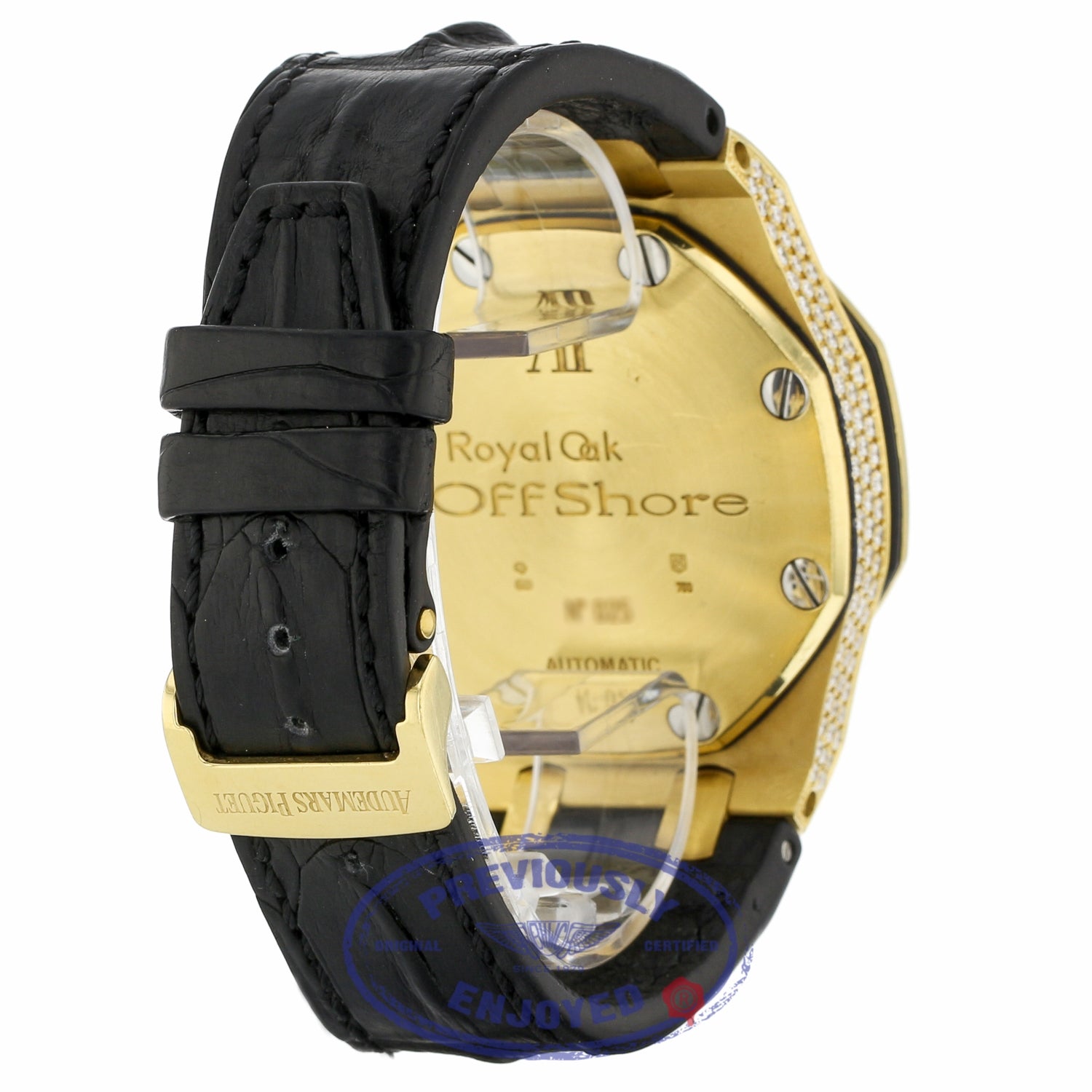 Audemars Piguet Royal Oak Offshore 42mm Yellow Gold Factory Set Diamond Bezel 26067BA.ZZ.D088CR.01 C6QDR7 - Beverly Hills Watch