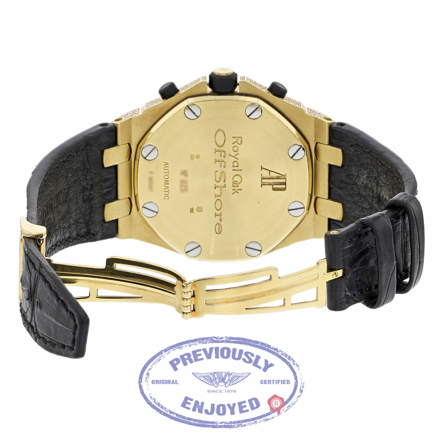 Audemars Piguet Royal Oak Offshore 42mm Yellow Gold Factory Set Diamond Bezel 26067BA.ZZ.D088CR.01 C6QDR7 - Beverly Hills Watch