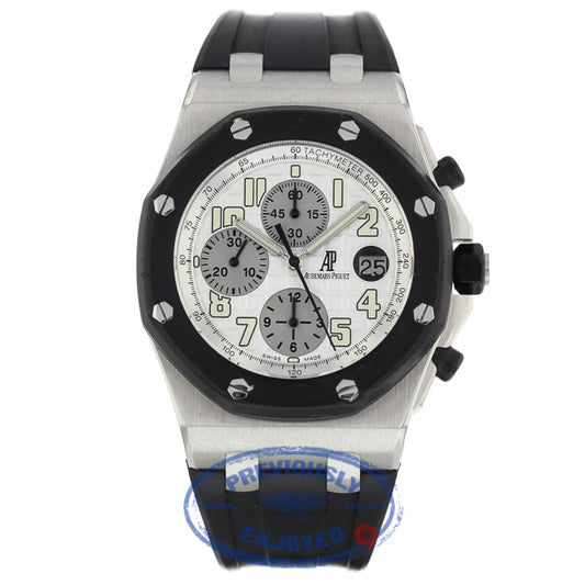 Audemars Piguet Royal Oak Offshore 44MM Chronograph Stainless Steel White Dial 25940SK.OO.D002CA.02A ZJK8XP - Beverly Hills Watch Company