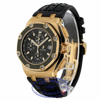 Audemars Piguet Royal Oak Offshore 45mm Juan Pablo Montoya 18k Rose Gold Black Leather 26030RO.OO.D001IN.01 2TWRJA - Beverly Hills Watch