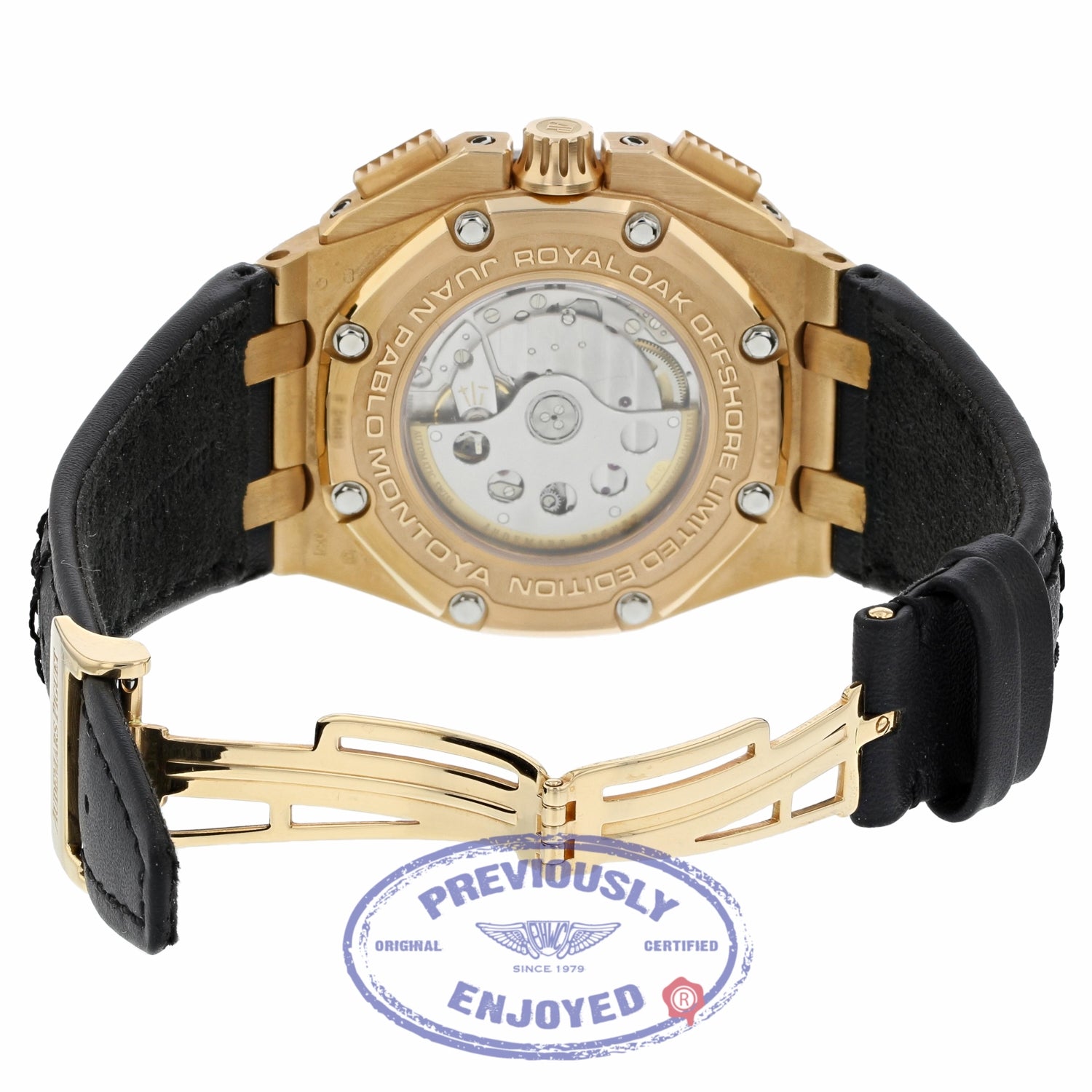 Audemars Piguet Royal Oak Offshore 45mm Juan Pablo Montoya 18k Rose Gold Black Leather 26030RO.OO.D001IN.01 2TWRJA - Beverly Hills Watch