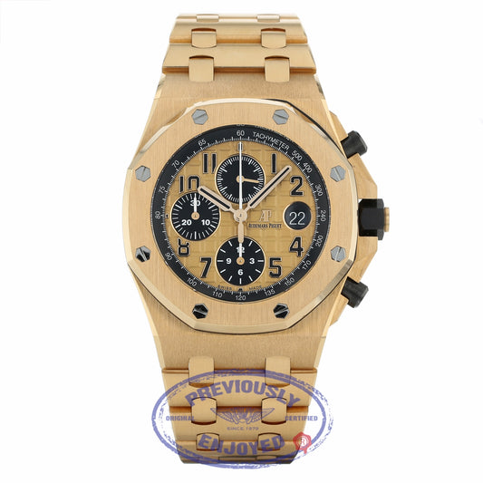 Audemars Piguet Royal Oak Offshore 18k Rose Gold Chronograph Automatic on Bracelet 26470OR.OO.1000OR.01 EHF4X3 - Beverly Hills Watch Company