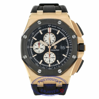 Audemars Piguet Royal Oak Offshore Rose Gold Black Dial Ceramic Bezel 26401RO.OO.A002CA.01 QDUCYX - Beverly Hills Watch Company