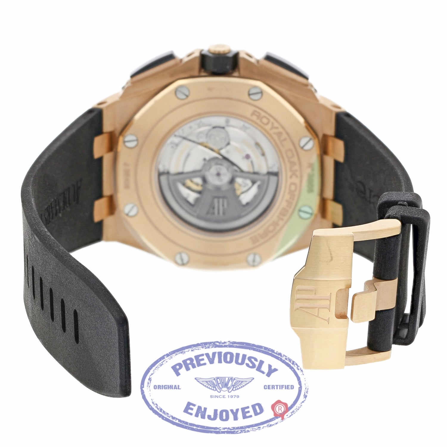 Audemars Piguet Royal Oak Offshore Rose Gold Black Dial Ceramic Bezel 26401RO.OO.A002CA.01 QDUCYX - Beverly Hills Watch Company