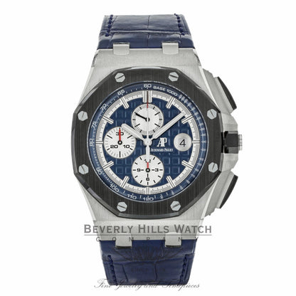 Audemars Piguet Royal Oak Offshore 44mm Platinum Blue Dial 26401PO.00.A018CR.01 V4JL64 - Beverly Hills Watch