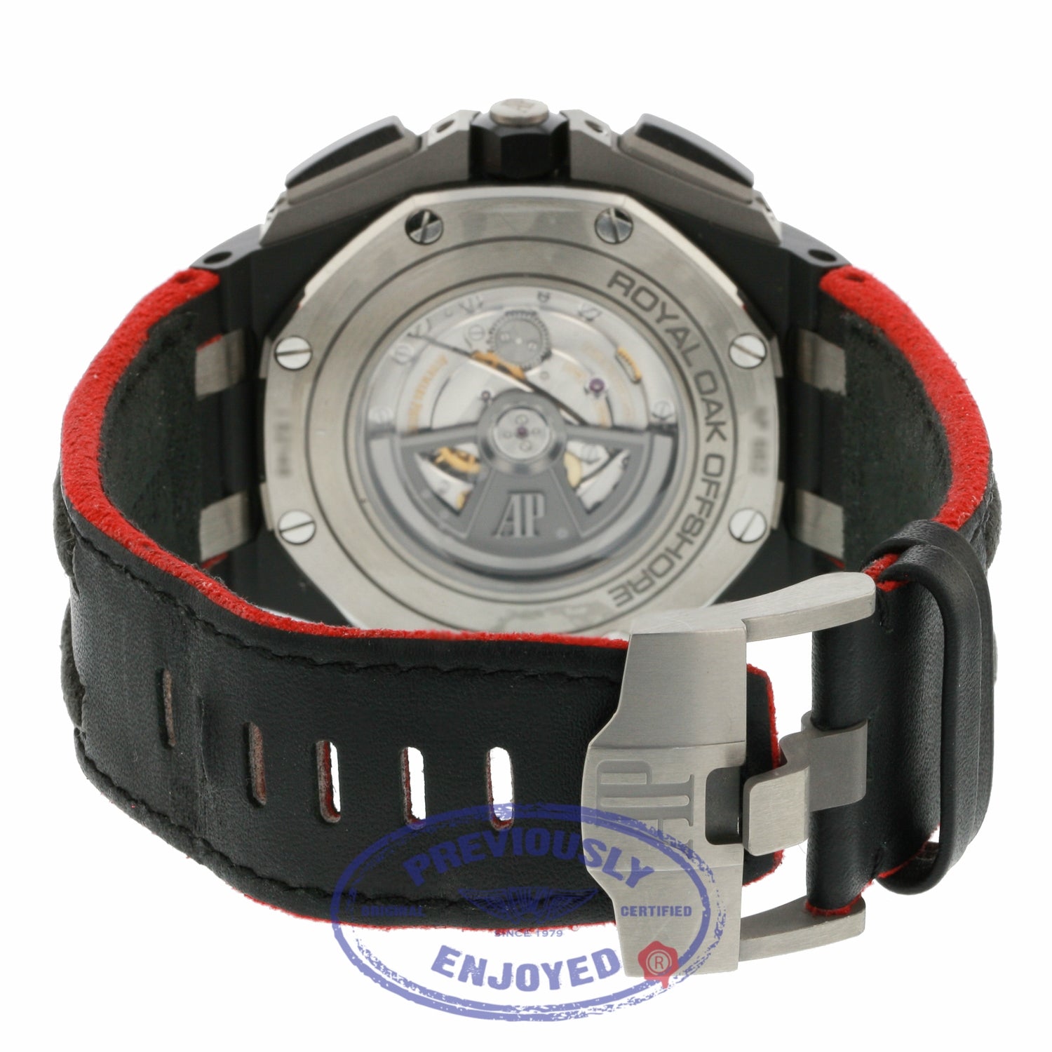 Audemars Piguet 44mm Offshore Chronograph Black Ceramic Bezel Black Dial Rubber Strap 26405CE.OO.A002CA.01 DQDJTR - Beverly Hills Watch Company