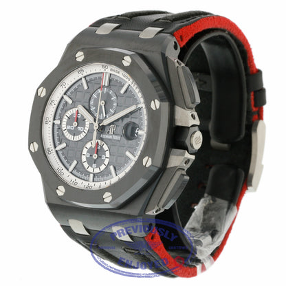 Audemars Piguet 44mm Offshore Chronograph Black Ceramic Bezel Black Dial Rubber Strap 26405CE.OO.A002CA.01 DQDJTR - Beverly Hills Watch Company