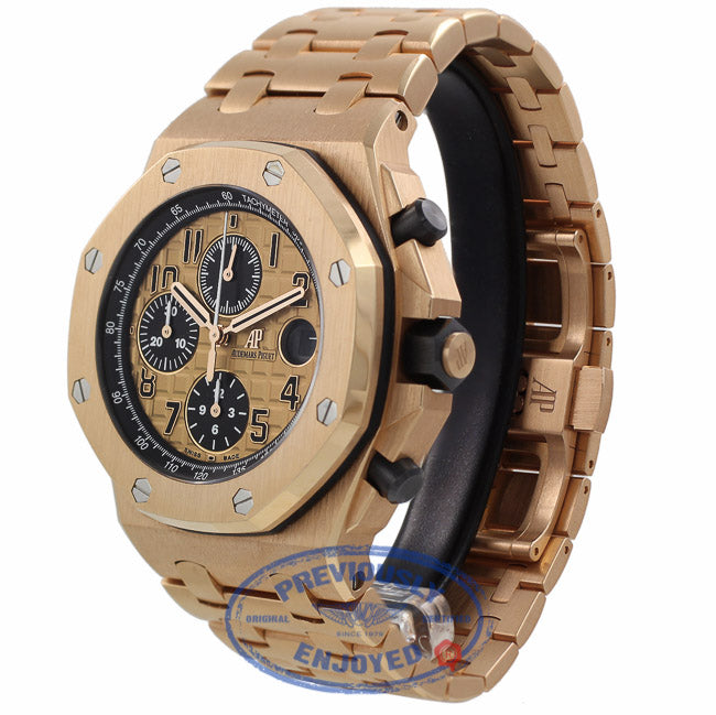 Audemars Piguet Royal Oak Offshore Chronograph 42MM 18k Rose Gold Automatic Rose Gold Dial Black Subdials 26470.OR.OO.1000OR.01 TTKDY9  - Beverly Hills Watch Company
