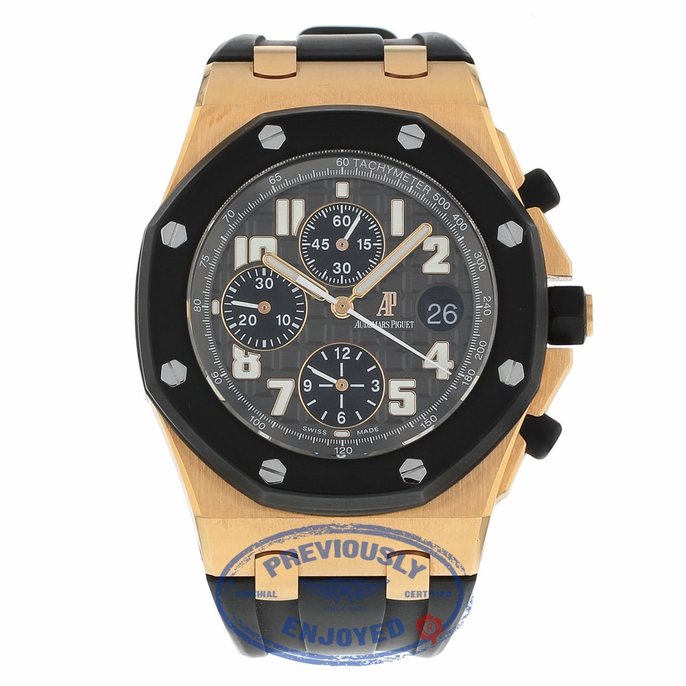 Audemars Piguet Royal Oak Offshore Rubber Clad 42mm 18k Rose Gold 25940OK.OO.D002CA.02 H7E47P - Beverly Hills Watch Company