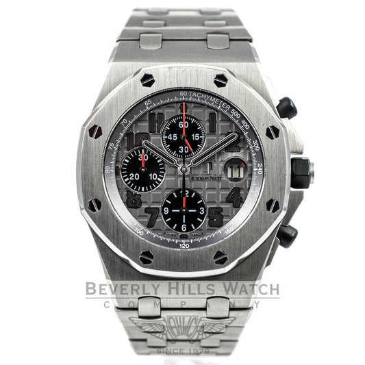 Audemars Piguet Offshore Chronograph 44mm Gray/Black Dial Themes Titanium Case/Bracelet Watch 26170TI.OO.1000TI.011 Beverly Hills Watch Company Watches