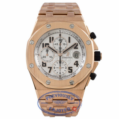 Audemars Piguet Royal Oak Offshore 18K Rose Gold Silver Dial 26170OR.OO.1000OR.01 XQJLEP - Beverly Hills Watch Company Watch Store