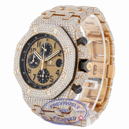 Audemars Piguet Royal Oak Offshore 42mm Rose Gold Chronograph Customized Diamond 26470OR.OO.1000OR.01 P0YU0K - Beverly Hills Watch