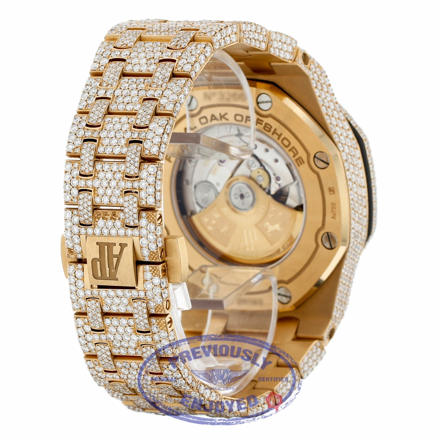 Audemars Piguet Royal Oak Offshore 42mm Rose Gold Chronograph Customized Diamond 26470OR.OO.1000OR.01 P0YU0K - Beverly Hills Watch