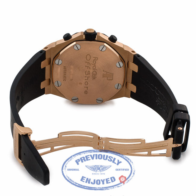 Audemars Piguet Royal Oak Offshore "Rubber Clad" 18k Rose Gold Grey Dial Black Rubber Strap 25940OK.OO.D002CA.01.A UPDP4T - Beverly Hills Watch Company Watch Store