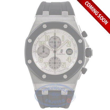Audemars Piguet Royal Oak Offshore 44MM Chronograph Stainless Steel White Dial 25940SK.OO.D002CA.02A ZJK8XP - Beverly Hills Watch Company