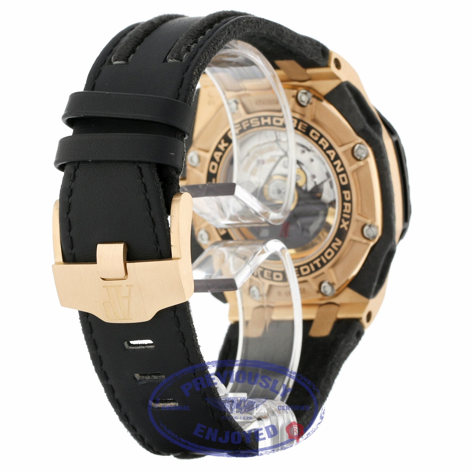 Audemars Piguet Royal Oak Offshore Grand Prix Chronograph Alinghi 18k Rose Gold Black Carbon Black Dial Black Leather Strap 26290RO.OO.A001VE.01 YME0NA - Beverly Hills Watch Company