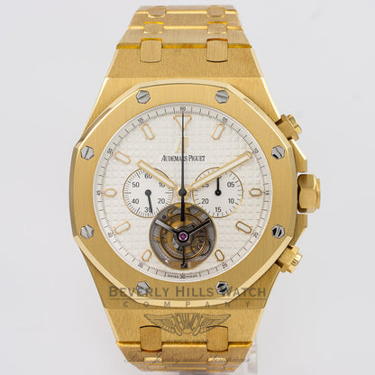 Audemars Piguet Royal Oak Tourbillon Chronograph 44mm Yellow Gold Bracelet Manual Wind Watch 25977BA.OO.1205BA.02 Beverly Hills Watch Company Watch Store