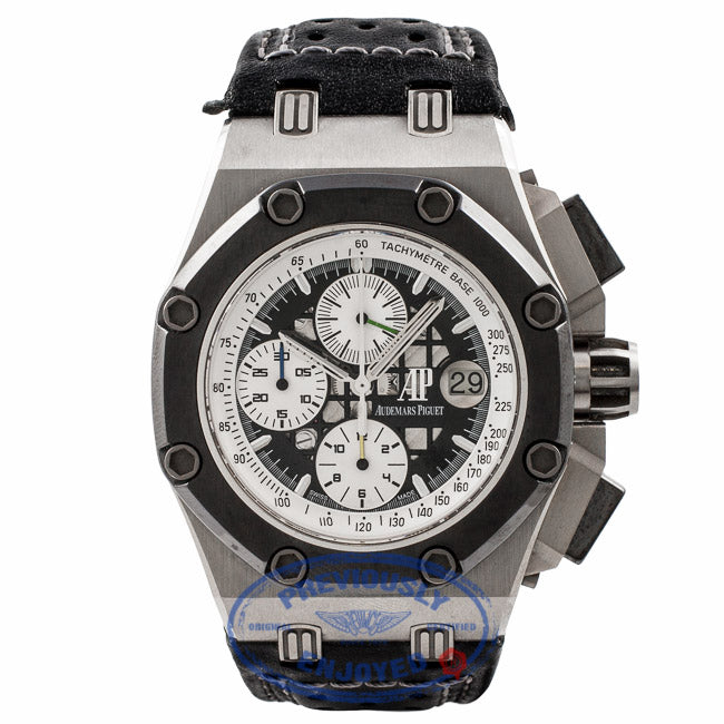 Audemars Piguet Royal Oak Offshore Ruben's Barrichello II Limited Edition 44MM Titanium with Ceramic Bezel 26078IO.OO.D001VS.01 H51QK4 - Beverly Hills Watch Store