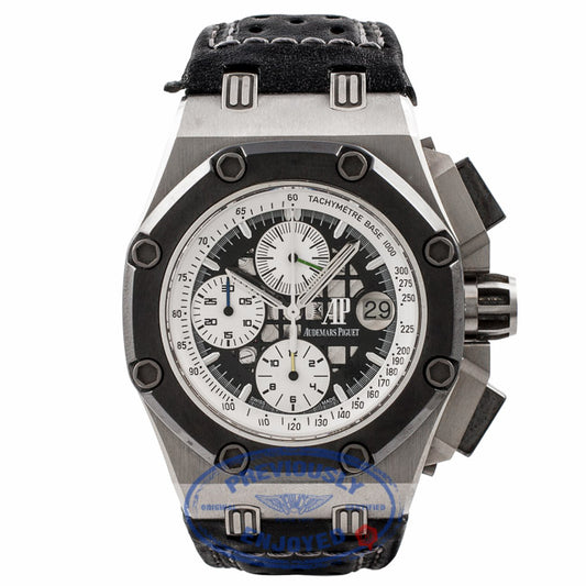 Audemars Piguet Royal Oak Offshore Ruben's Barrichello II Limited Edition 44MM Titanium with Ceramic Bezel 26078IO.OO.D001VS.01 H51QK4 - Beverly Hills Watch Store