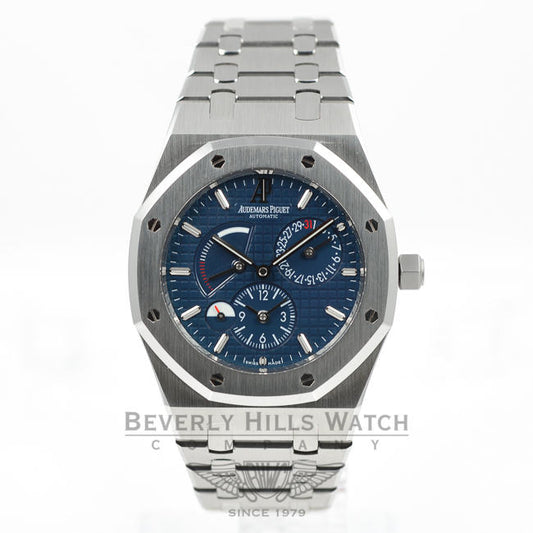 Audemars Piguet Royal Oak Dual Time Stainless Steel Blue Dial Watch 26120ST.OO.1220ST.02 Beverly Hills Watch Company Watches