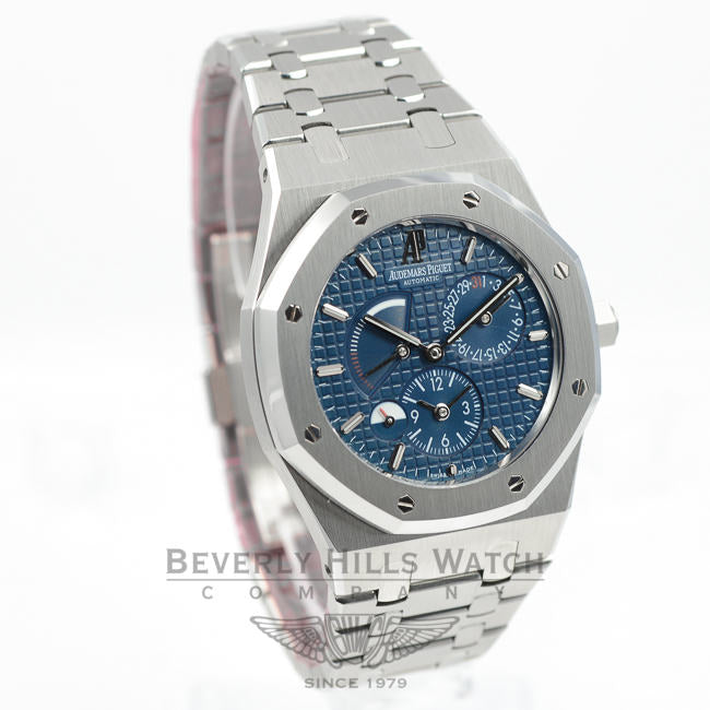 Audemars Piguet Royal Oak Dual Time Stainless Steel Blue Dial Watch 26120ST.OO.1220ST.02 Beverly Hills Watch Company Watches