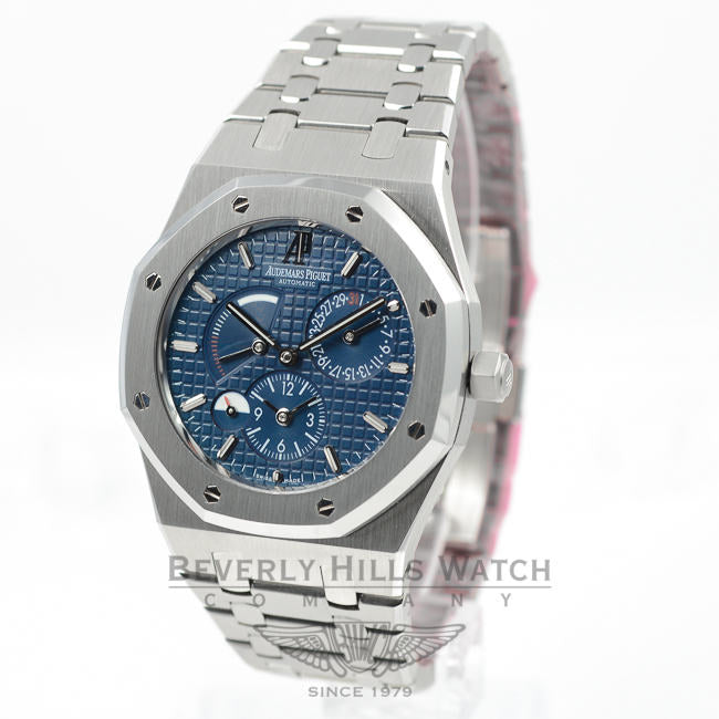Audemars Piguet Royal Oak Dual Time Stainless Steel Blue Dial Watch 26120ST.OO.1220ST.02 Beverly Hills Watch Company Watches