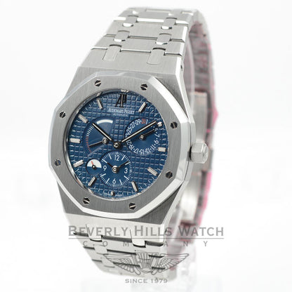 Audemars Piguet Royal Oak Dual Time Stainless Steel Blue Dial Watch 26120ST.OO.1220ST.02 Beverly Hills Watch Company Watches