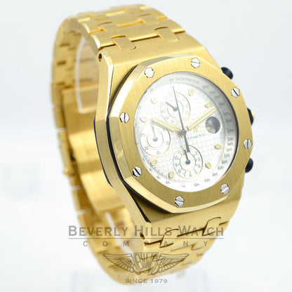Audemars Piguet Royal Oak Offshore Chronograph 44mm White Dial 18K YellowGold Watch 25721BA.OO.1000BA.03 Beverly Hills Watch Company Watches