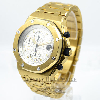 Audemars Piguet Royal Oak Offshore Chronograph 44mm White Dial 18K YellowGold Watch 25721BA.OO.1000BA.03 Beverly Hills Watch Company Watches