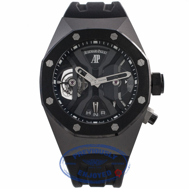 Audemars Piguet Royal Oak GMT Tourbillon Concept 44MM Titanium Black Ceramic Bezel Rubber Strap 26560IO.OO.D002CA.01 PMTXML - Beverly Hills Watch Company Watch Store